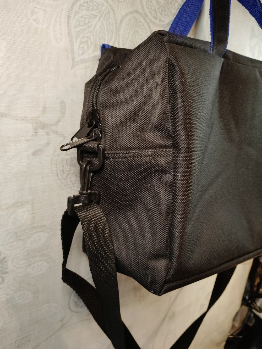 Tranquility by Colorado Clothing Black Laptop Messenger Bag with Blue Trim